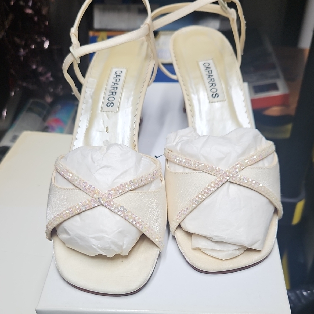 Caparros Women's Ivory Strappy Heels